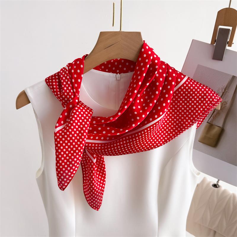Elegant Spring Floral Silk-Blend Square Scarf - Headscarf & Neck Protection Neckerchief for Women