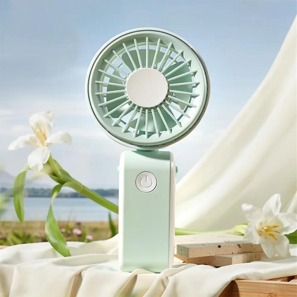 Foldable Portable Electric Fan Quiet Operation 3 Speeds Neck Hanging Small Fan with Hanging Rope Low Noise for 3.7V500MAh