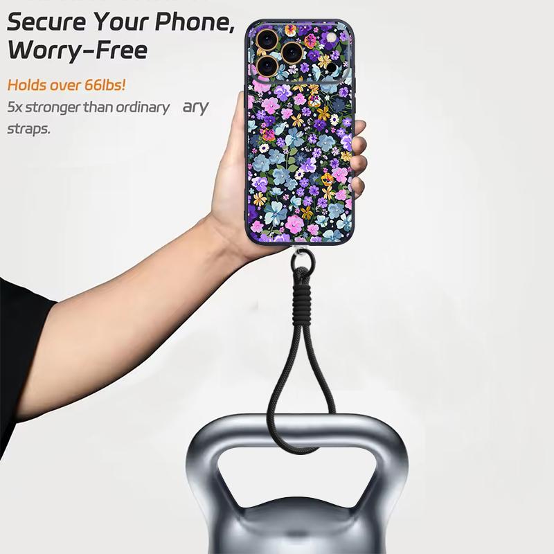 Oil Painting Flower Hand Strap Case For iPhone 17 Pro Max iPhone 16 15 14 13 Pro Max Magnetic For Magsafe Hybrid TPU+PC Matte Cover