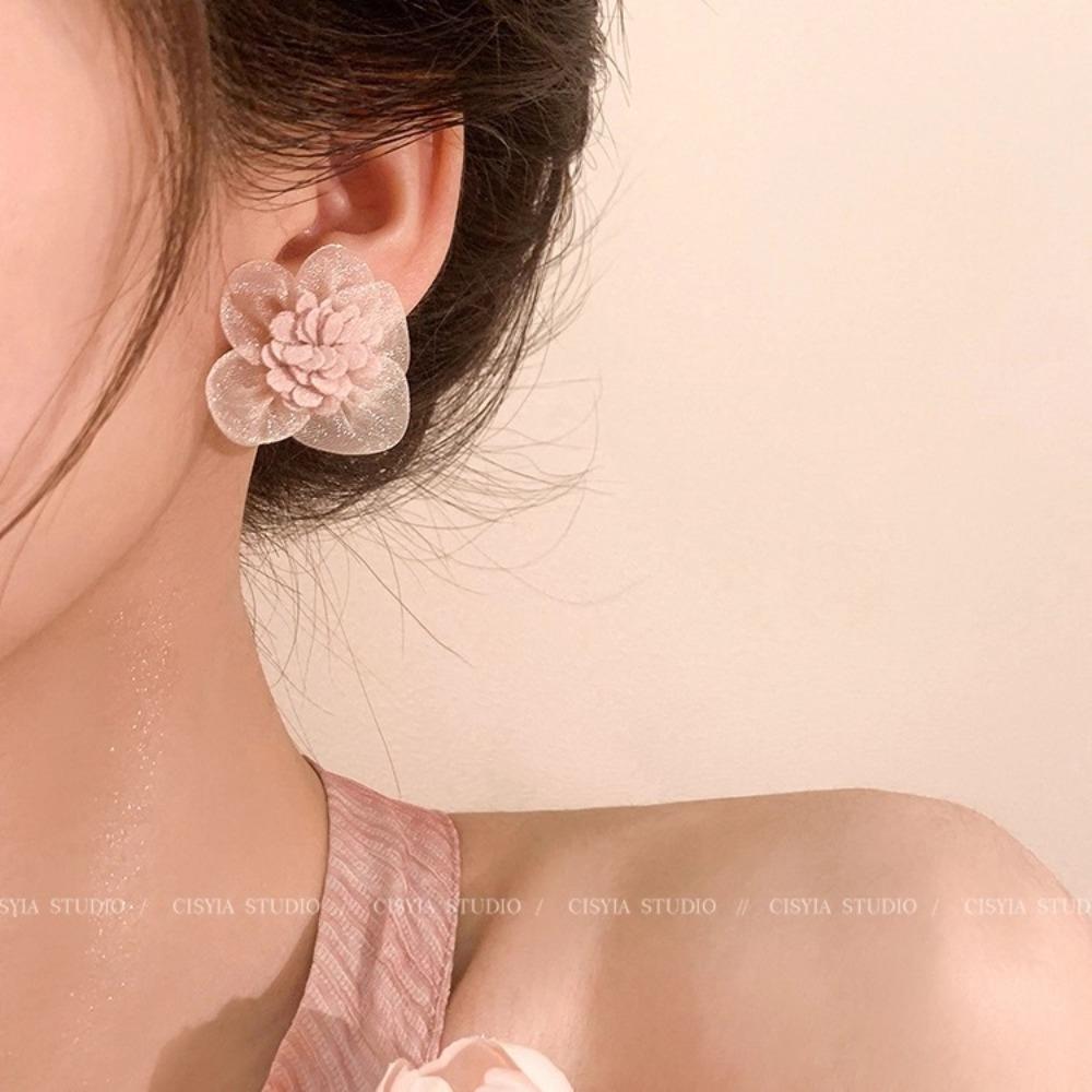 Cercei Ciucuri Floare Golă Acul de Argint Modă Personalitate Vânt Rece Cercei Lungi Temperament Cercei Avansați