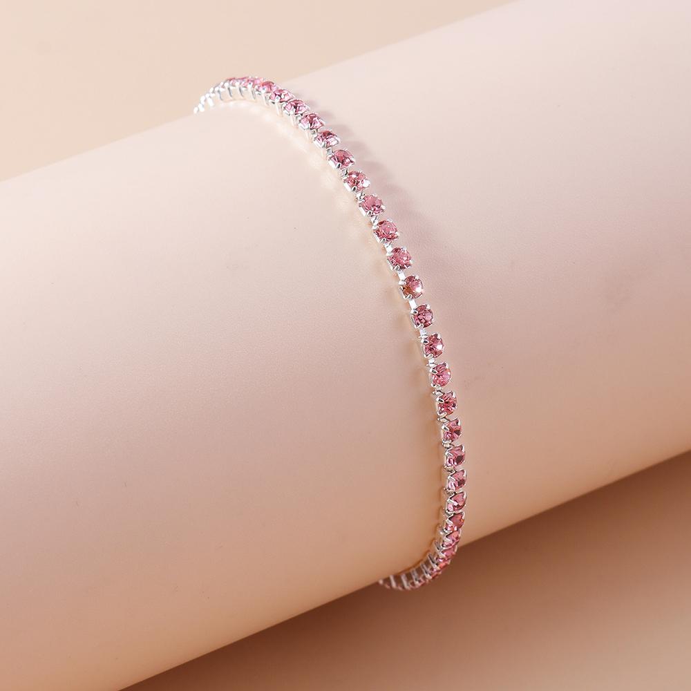 Exquisite Cubic Zirconia Bracelets for Women Silver Color Rhinestone Bracelet Chain Girls Party Holiday Jewelry Gifts