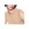 Armani Exchange Solid Color Round Neck Knitted Sleeveless Vest Women tops Camel 8NYH9A-YMH6Z-F6017