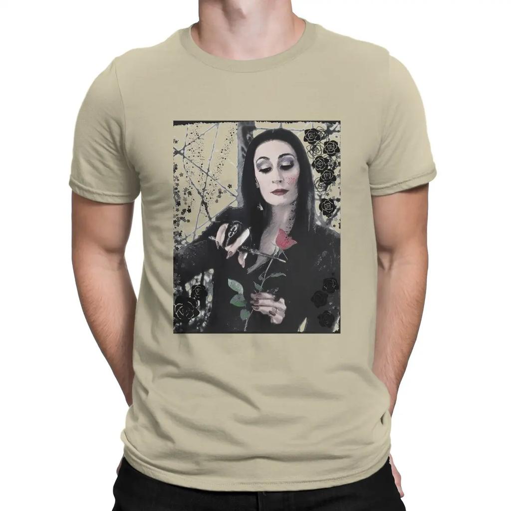 Horror T Shirt Men Pure Cotton Funny T-Shirts Crewneck T-The Addams Family Tee Shirt Short Sleeve Tops New Arrival