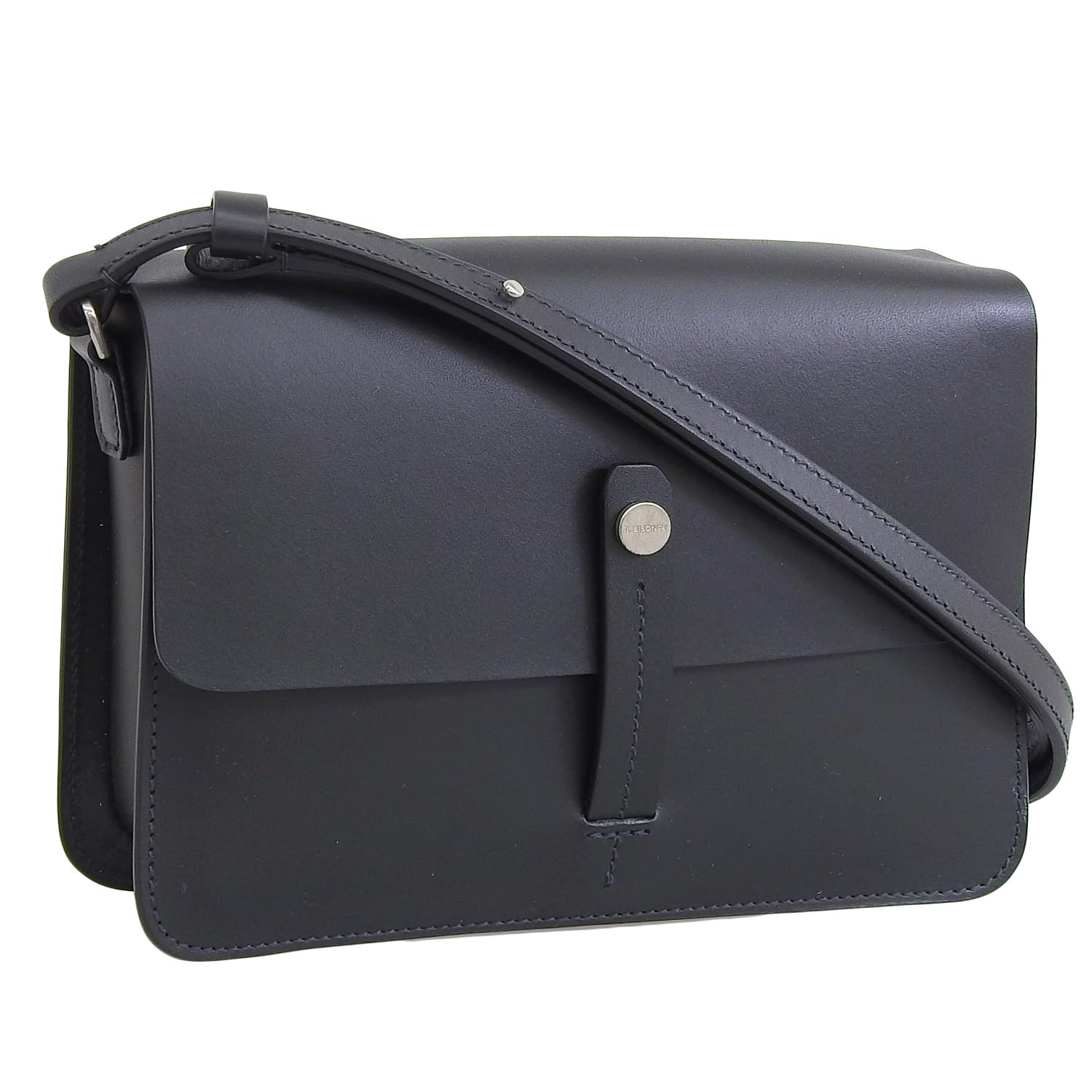 

Bag Shoulder Bag Leather Genuine Leather Brand BCR324 PV0041 TONDINA Crossbody IL BISONTE [IL BISONTE] Women s (Black) [Item]