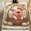 1Pc Basketsanimals Print Flannel Blanket, High Quality Comfortable for All Seasons, Home Decor, Warmth and Comfort, Perfect for Christmas Gifts