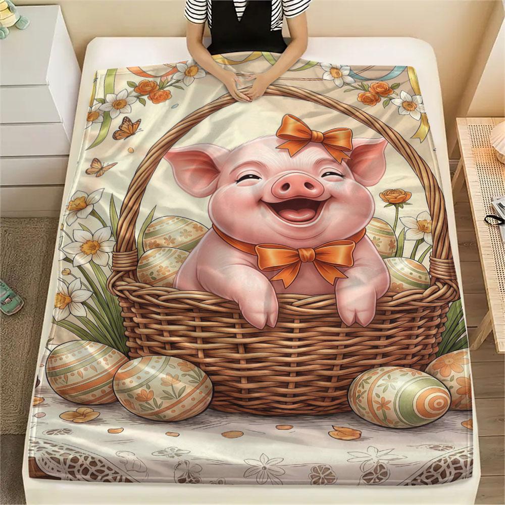 1Pc Basketsanimals Print Flannel Blanket, High Quality Comfortable for All Seasons, Home Decor, Warmth and Comfort, Perfect for Christmas Gifts