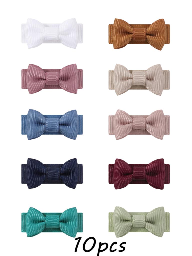 10Pcs/40 Cute Mini Bows Hair Clips for Baby Girls Solid Color Bows Hairpins Barrettes Handmade Headwear Kids Hair Accessories