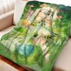 Game Genshin Impact Nahida Green Flannel Blanket Cover Warmth Soft Anime Blanket Multifunctional Decor Home Universal Blankets