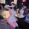 Anime Karakter Cosplay Gece Hayatı Seksi hemşire üniforması Çünkü Günaha Rol Oynama Delikli-Out Sızdıran Gecelik Eğlenceli Takım Elbise