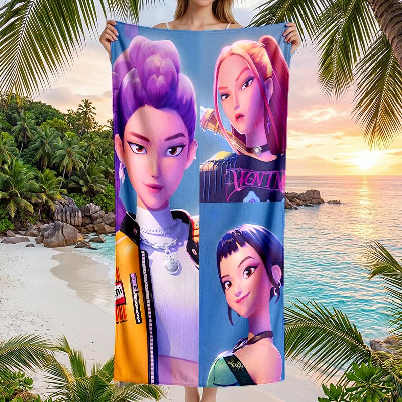 Kpop Hunter Fashion Beach Towel: Ideal for Summer Adventures Soft, absorbent and quick drying suitable for swimming and bathing