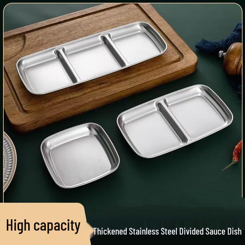 Zestaw 3-przegródkowego naczynia do dipów ze stali nierdzewnej