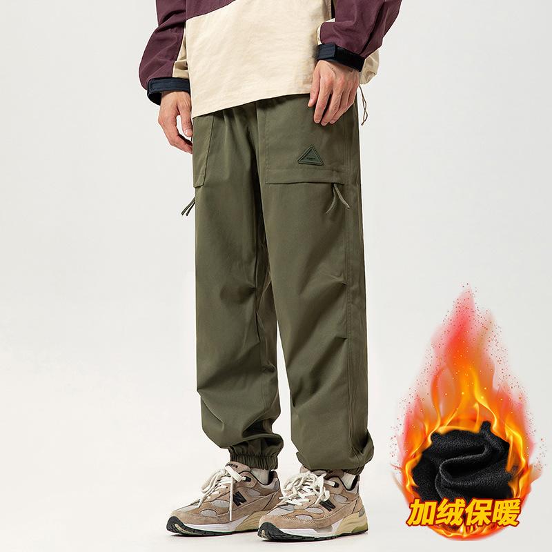 New American tooling pants men's autumn and winter functional wind tied feet sports casual trousers black shock pants