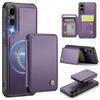 For Samsung Galaxy S25 Edge Case JEEHOOD J05 Leather Mobile Cover with Detachable Magnetic Card Bag
