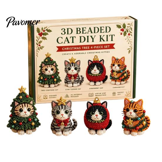 Creative Diy Arts And Crafts 3D Beaded DIY Kit, Lifelike Christmas Animal Beading Craft Set, Easy Kit for Beginners Handmade Embroidery Kids
