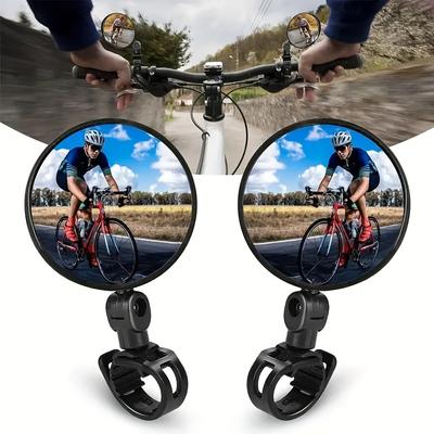Convex Bicycle Rearview Mirrors Clear Reflective Adjustable for Mountain & Electric Bikes