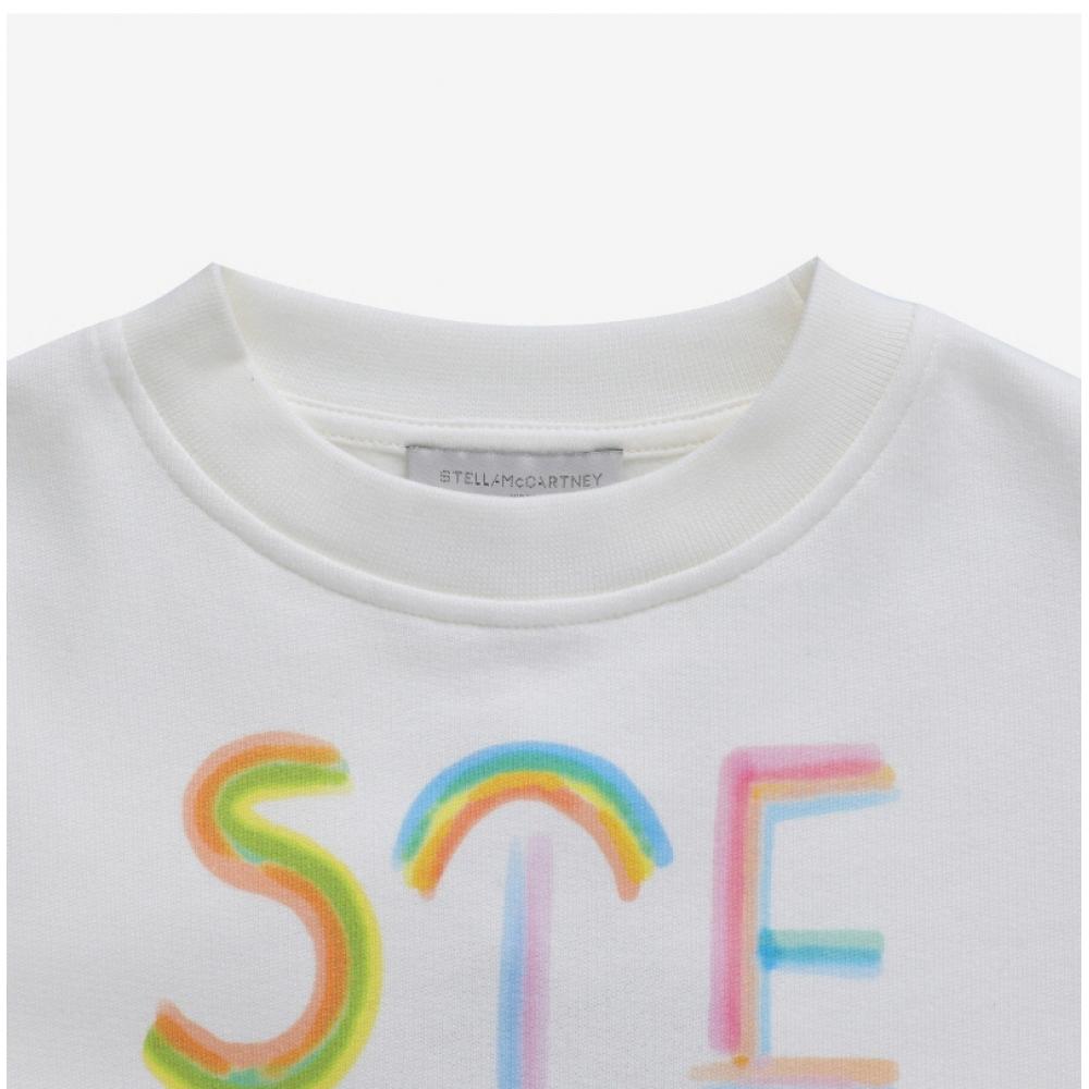 Stella McCartney Tt4a40 Z0447 101 Regenbogen-Logo-Print Kinder-Sweatshirt
