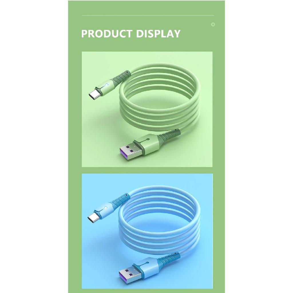 UTHAI Liquid Silicone With Light Data Cable For Android TYPE-C Xiaomi Mobile Phone Super Fast Charger Cable