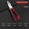 Industrial Grade Multi-Functional Wire Cutter Set: 8" Needle-Nose Pliers, 6" Diagonal Cutters, and Electrician's Snips.