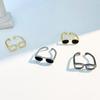 Interessanter Hip-Hop-Fingerring mit schrulligem Design, personalisierte Kreativität, Mini-Fingerbrillenring, verstellbare Öffnung, Fingerring für Paare