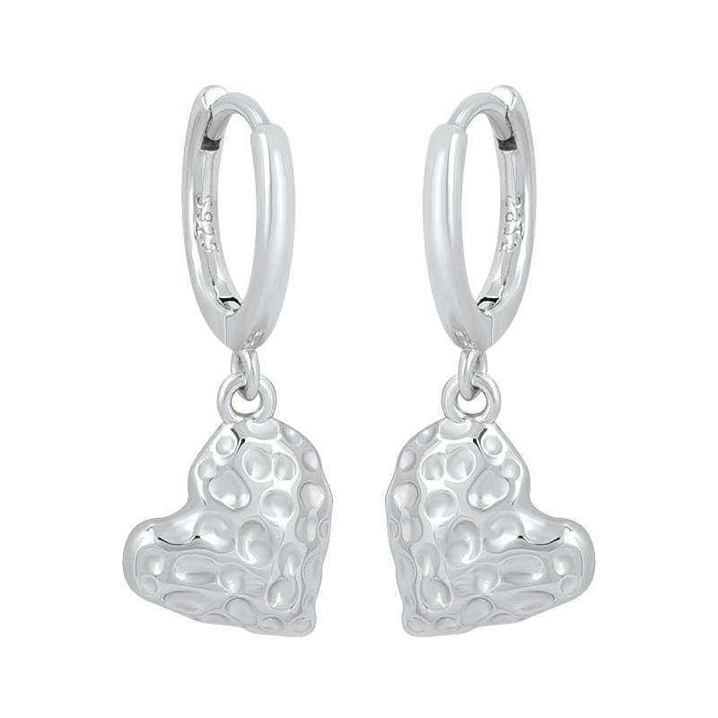 YUXINTOME 925 Silver Ear Needle Zircon Hoop gold Earrings For Women Square Plate Pendant Cutout Heart Earrings Fashion Jewelry