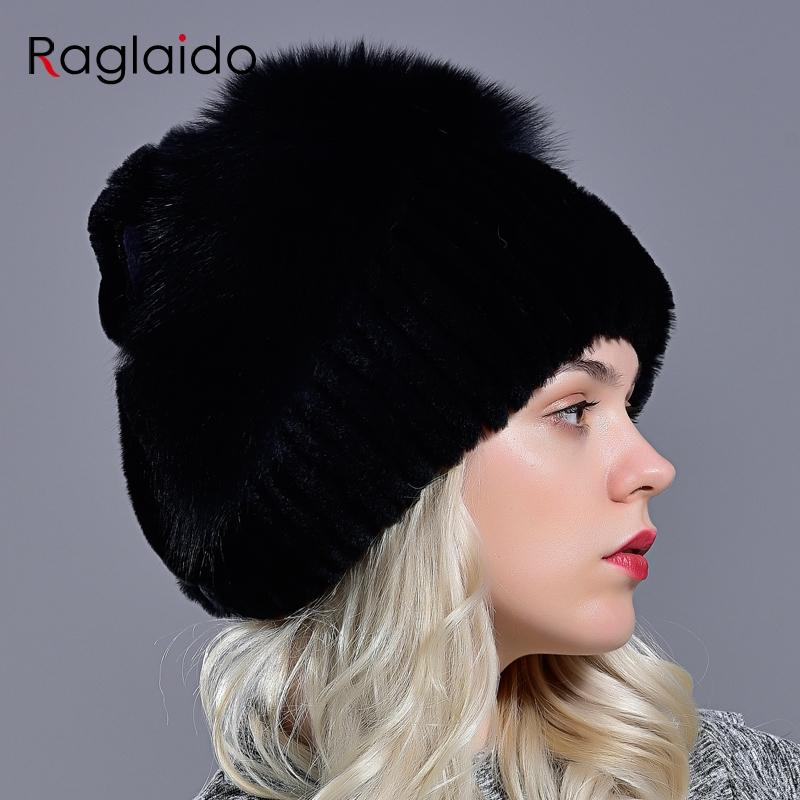 Natural Rabbit Fur Hat Winter Warm Hats for Women Thick Diamond Fashionable Stylish Girls Outdoor Hat Accessory White Snow Caps