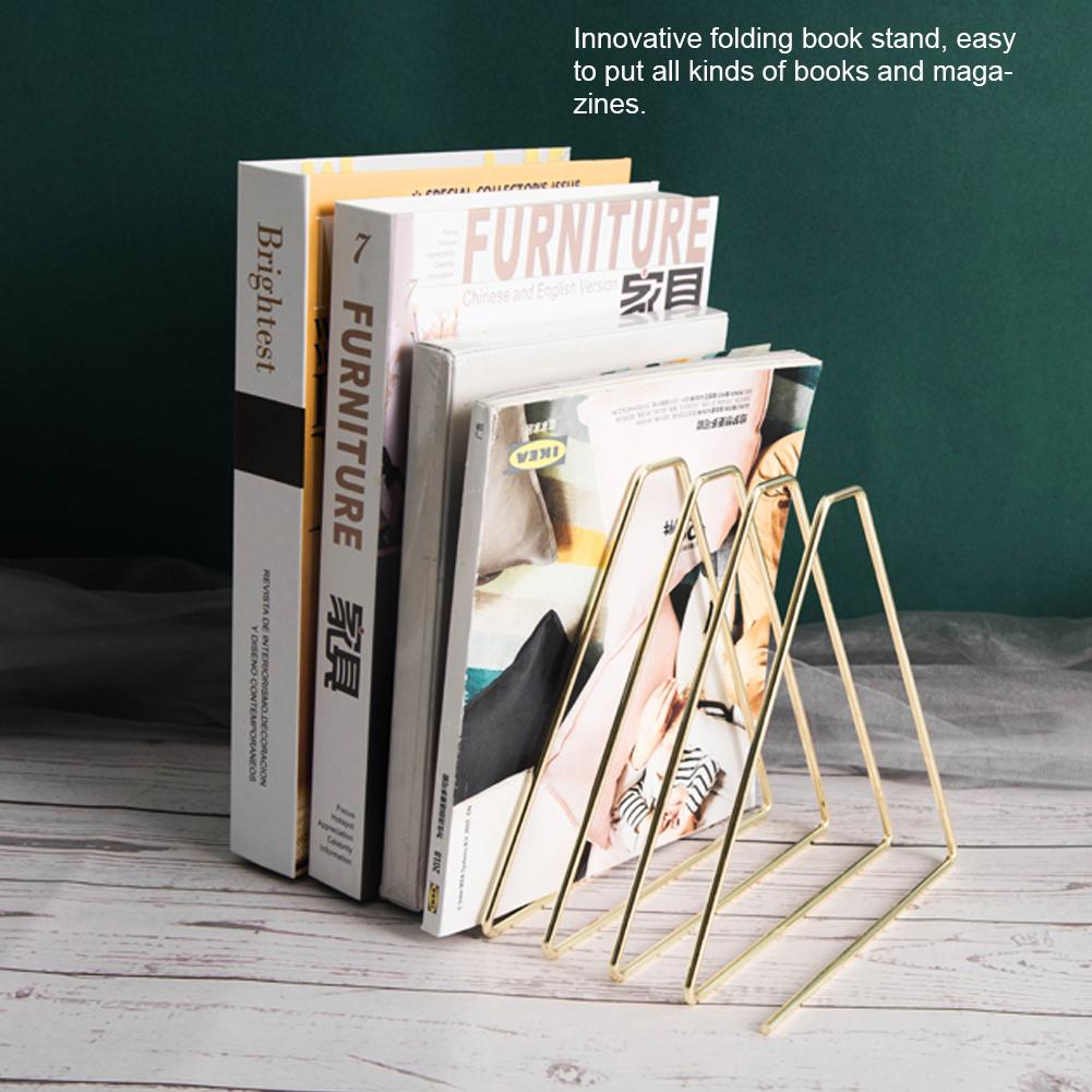 Innovative Desktop Flexible Folding Metal Bookend Book Stand Holder for School