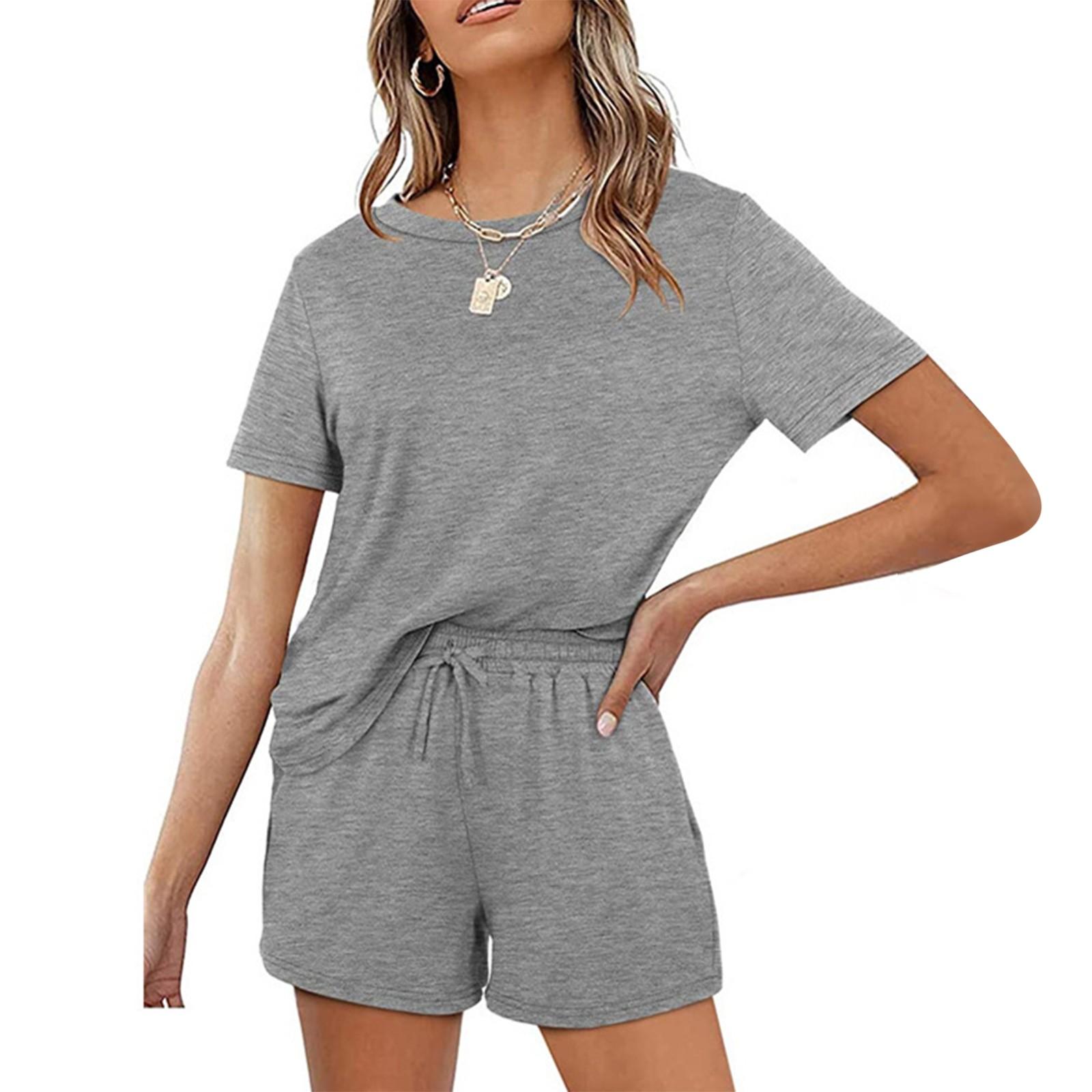 Модные и сексуальные новые женские повседневные однотонные шорты с короткими рукавами — фото 7