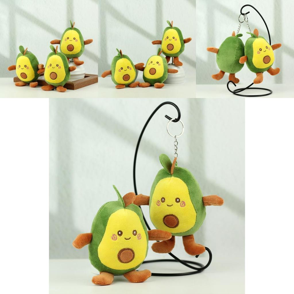 Charming Four-inch Avocado Stuffed Toy Keychain Ideal For Kids Backpack Accessories