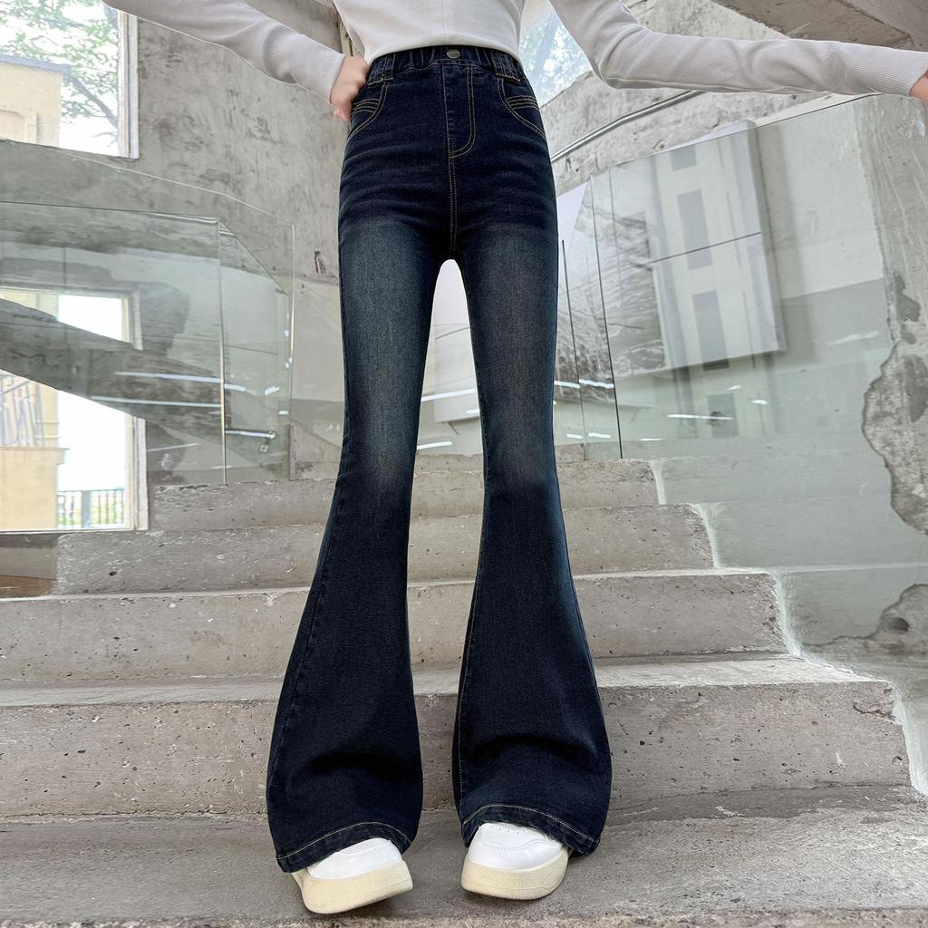 Dívčí přechodové rozšířené podzimní strečové džíny - Dětská móda 2025