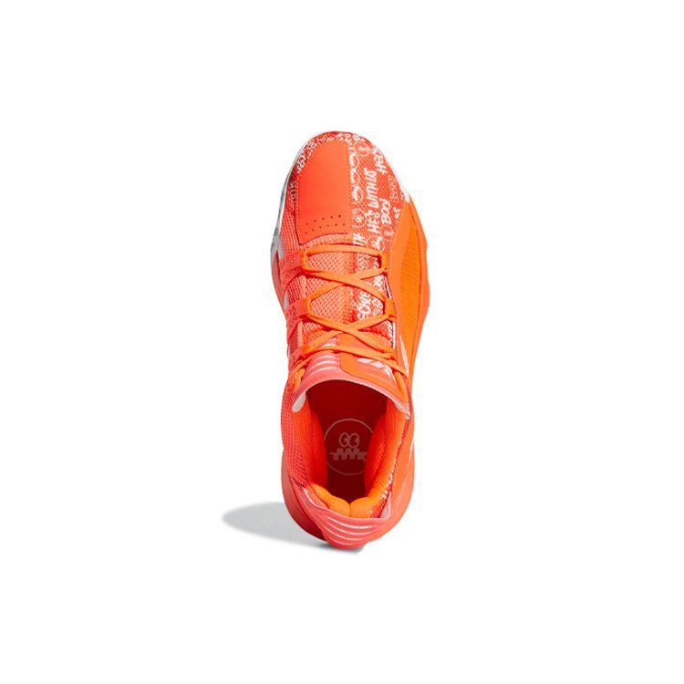Adidas D Lillard 6 Comfortable Versatile Cushioning Low Top Basketball Shoes Men Sneaker Orange White EH2440