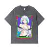 275 GSM Gewaschene T-Shirts 100% Baumwolle Cyberpunk V11 Lucy Waifu Print Unisex Schweres Baumwoll-T-Shirt