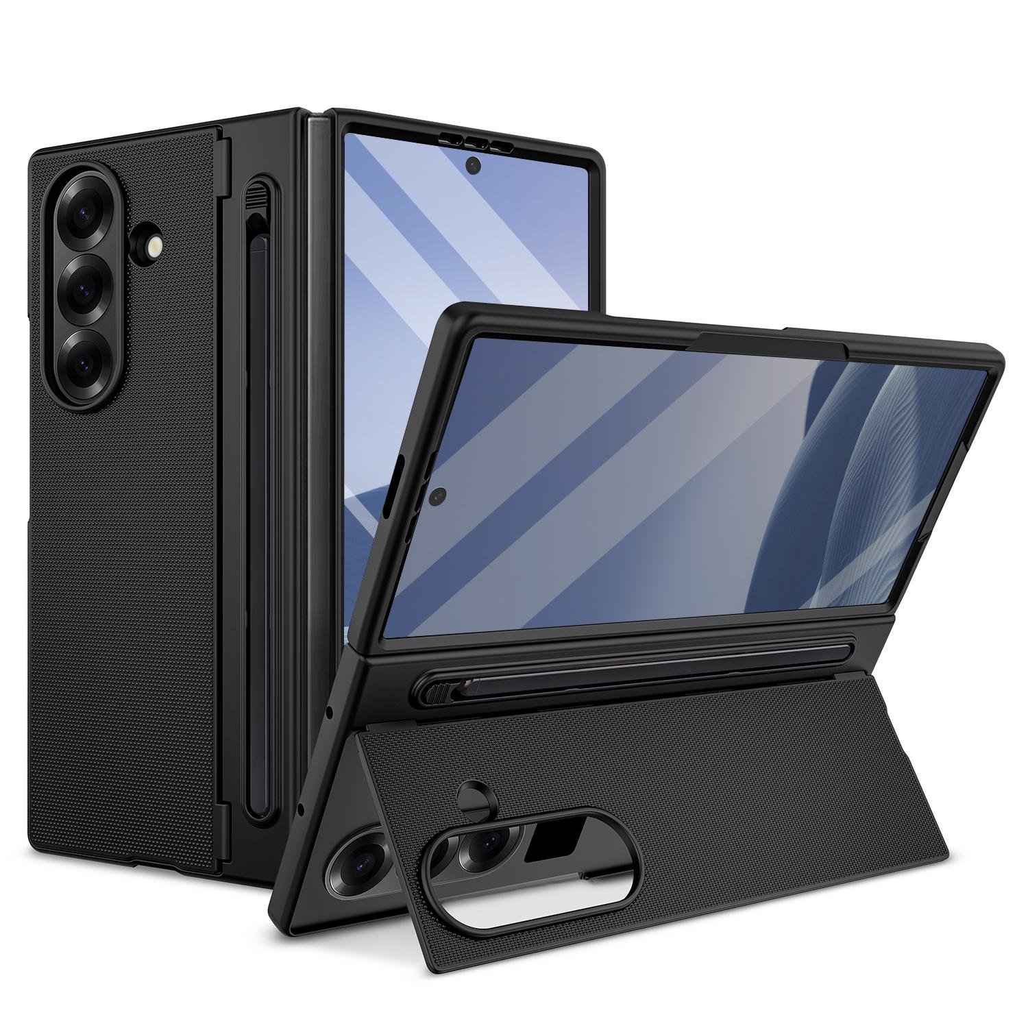 

Lightweight Z Fold 7/6 Phone Case with Built-in Stylus, Kickstand and High Screen Protector Compatible with Samsung Z Fold 7 6 Galaxy Z Fold6 чорний