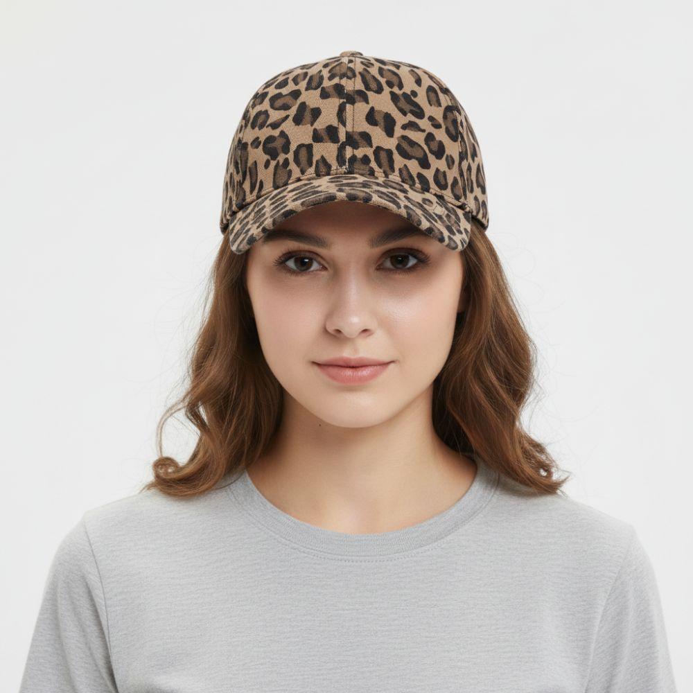 Visors Leopard Print Baseball Caps Vintage Sunshade Peaked Baseball Hats Adjustable Hiphop Style Sunshade Peaked Caps Men Women