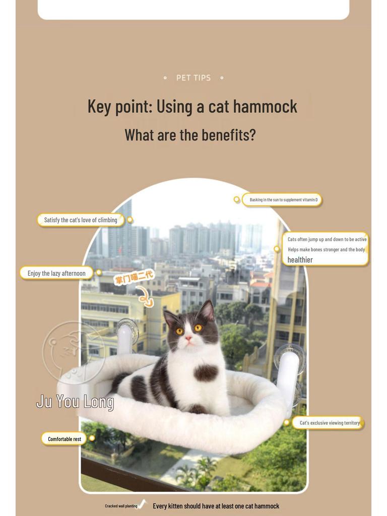 Cat Hammock: Window-Mounted Suction Cup Bed for Kittens