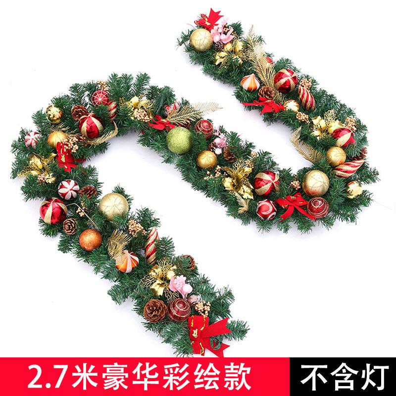 9FT Christmas Garland with Lights - Pre-Lit Artificial Green Christmas Garland for Stair Railings Mantle Decorations with Red Flowers, Berry Clusters