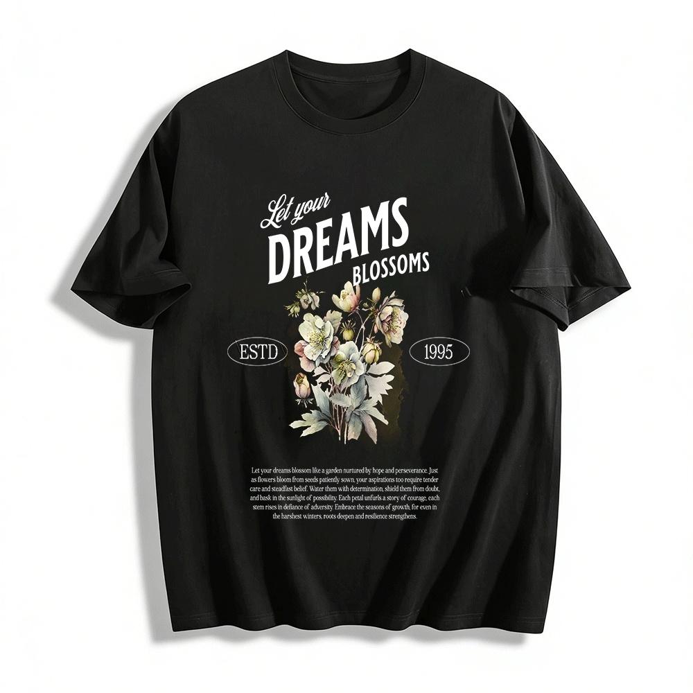 

Vintage Hellebore Watercolor Print Casual Artistic Top Pure cotton T-shirt XXS