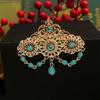Crystals Arabic Brooch Featuring Hollow Out Tassels Designs For Women Bridal Caftan Pin
