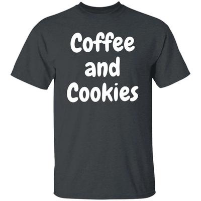 Coffee and Cookies Unisex Tshirt Baker Cookie Lover Black Dark Heather Navy