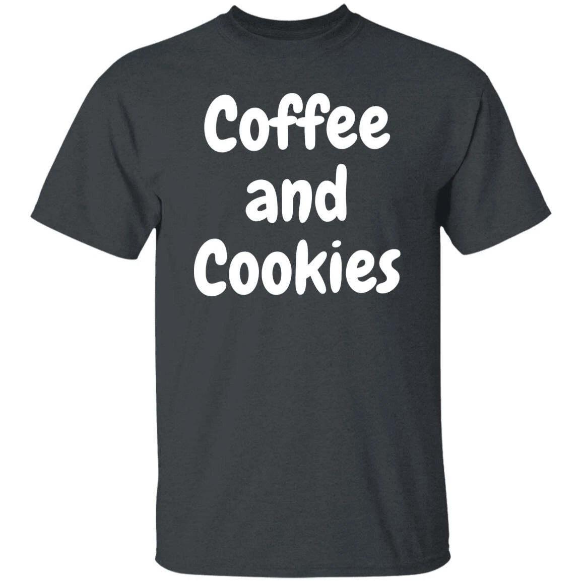 Coffee and Cookies Unisex Tshirt baker cookie lover Black Dark Heather Navy 4XL