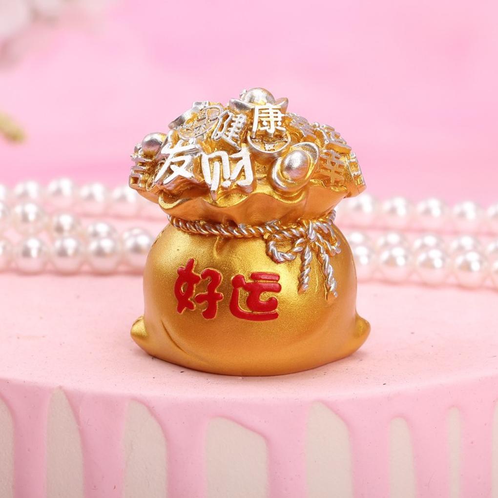 Bag Ornaments Good Luck Resin Cake Decoration Traditional Attract Wealth Artware Fortune Figurine Office Table Car Gifts
