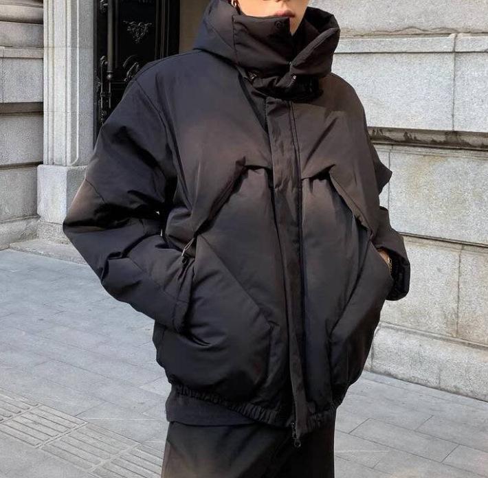 

Unisex Retro High Street Warm Casual Cotton Jacket M чорний