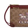 Coach Horse And Carriage Print Logo Zipper Closure Coated Canvas Wallet Women wallet Brown Black Cherry CX590-IMXGY