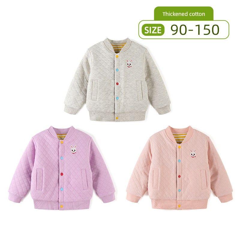 Winter Thickened Baby Girl Outerwear 90-Size 150 Cotton-Padded Jacket