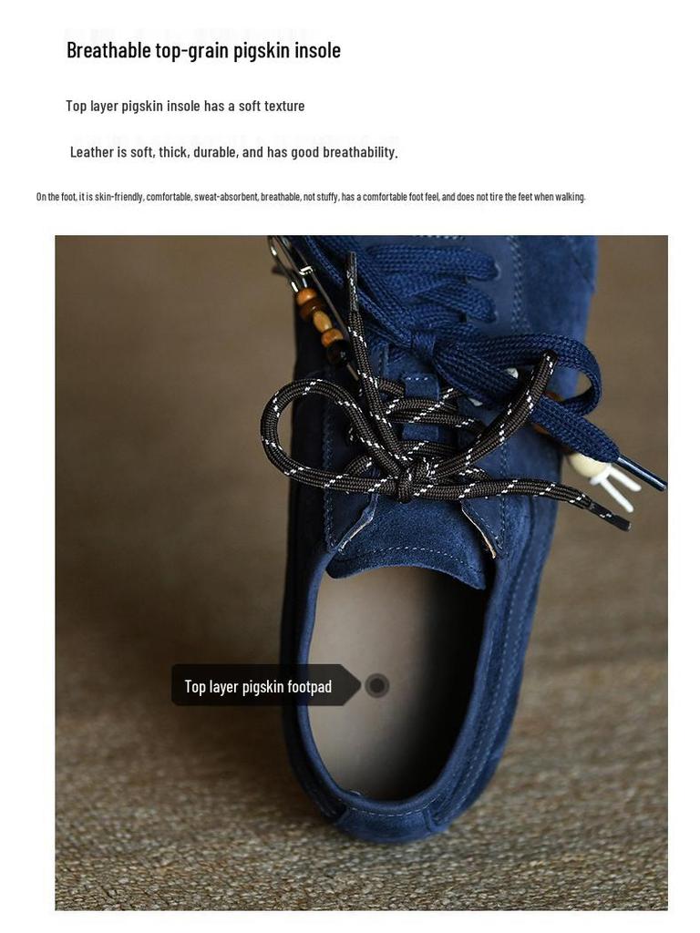 Women's Frosted Cowhide Blue German Trainer Fashion Casual Shoes - Autumn 2025 Genuine Leather.