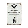 Letrero de Metal HD Divertido Decoración de Pared para Baño Retro Humor de Baño Señal WiFi Lávate las Manos para Baño Bar Cafetería