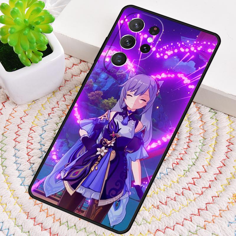 Keqing Genshin Impact Silicone Phone Case For Samsung Galaxy note 10 pro S26 S25 S24 S23 S22 S21 Plus S25Ultra Capa Cover