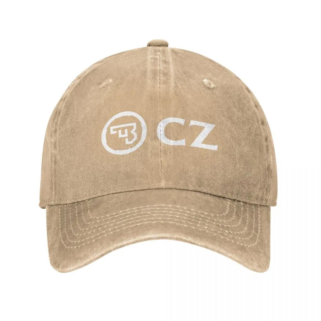 White CZ Guns Logo Unisex Baseball Caps Distressed Denim Caps Hat Vintage Outdoor Running Golf Headwear