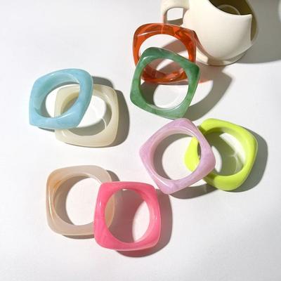 Acrylic Geometric Chunky Bangles Colorful Wristband New Charm Bracelet  Jewelry Gifts