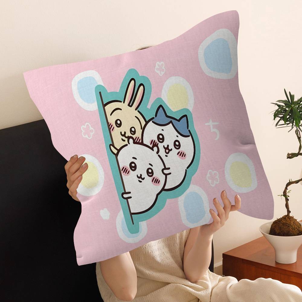 Cartoon Cute Amine Chiikawas Pillow Cushion Cover Pillowcase Living Room Sofa Home Decor
