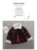 Boys' Fleece-Lined Plaid Cotton Jacket - Korean Style, Single-Breasted, Solid Color